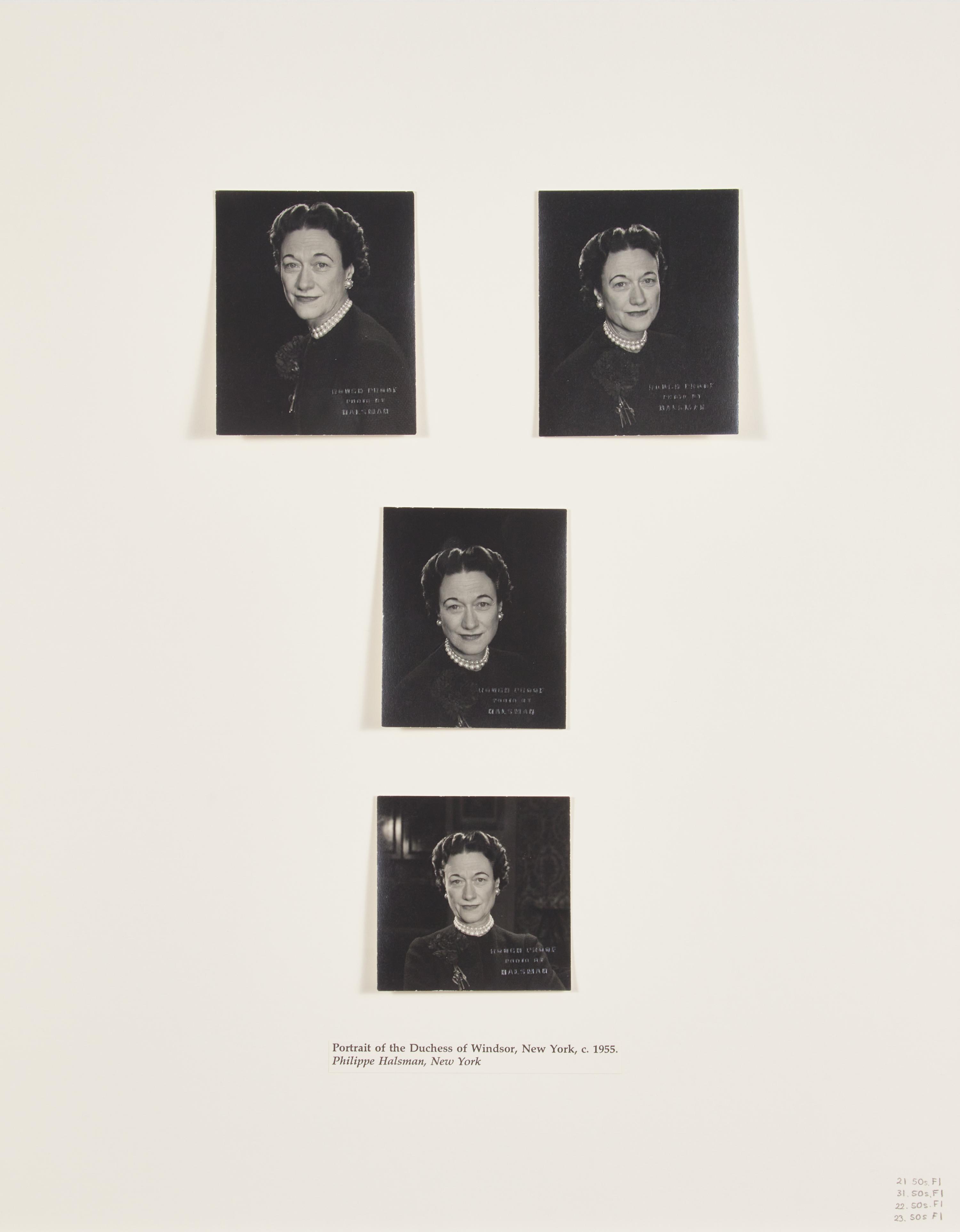 Four Works: Portrait of The Duchess of Windsor, New York , circa 1955; together with Three Portraits of Wallis Warfield Spencer , circa 1918 (4)