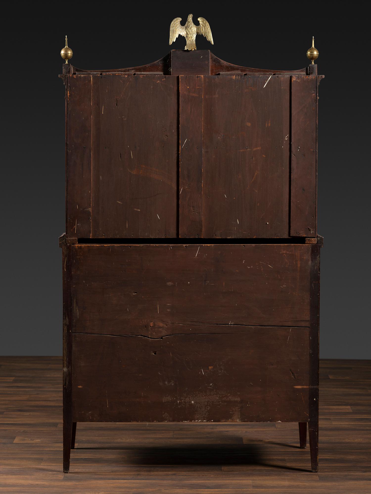 A Federal Inlaid Mahogany Secretary Bookcase