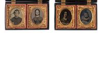 [EARLY PHOTOGRAPHY]. 6 double Union cases, incl. Two Lovers Going to the Well .