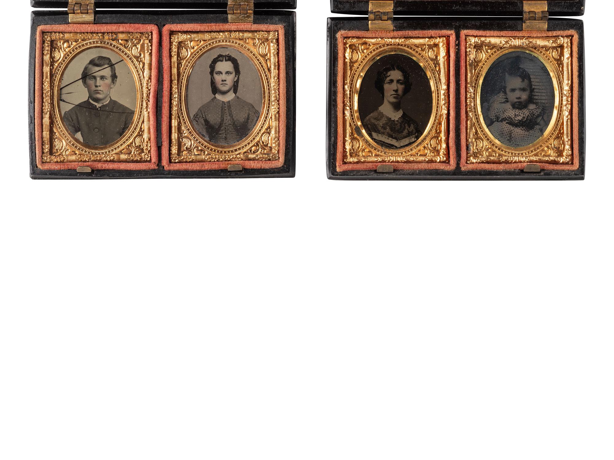 [EARLY PHOTOGRAPHY]. 6 double Union cases, incl. Two Lovers Going to the Well .