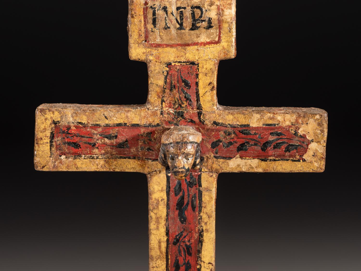 Spanish Colonial Painted Cross
