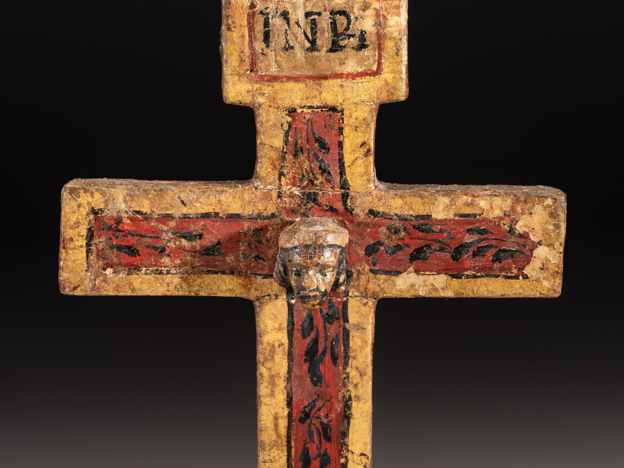 Spanish Colonial Painted Cross