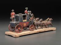 A Folk Art Carved and Painted Wood English Royal Stagecoach