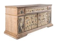 An Italian Painted Oak Console Cabinet