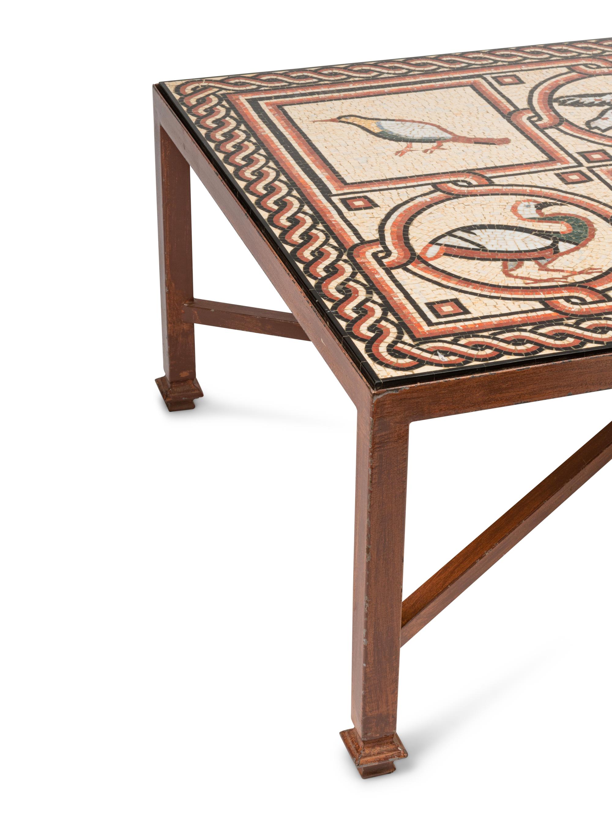 A Roman Style Mosaic Inset Low Table