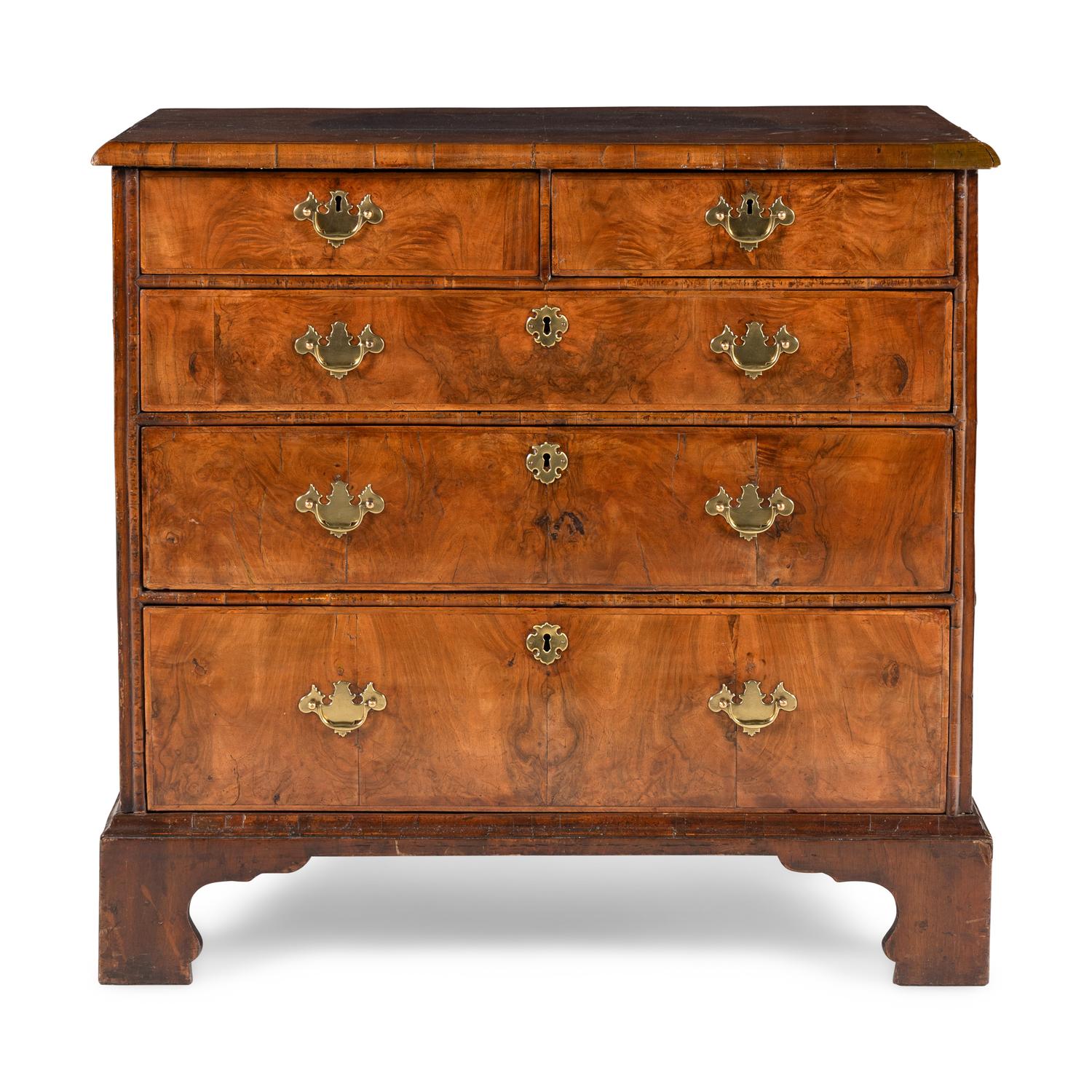 A George II Walnut Chest of Drawers