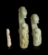 Three Chinese Jade Belt Hooks, Daigous
