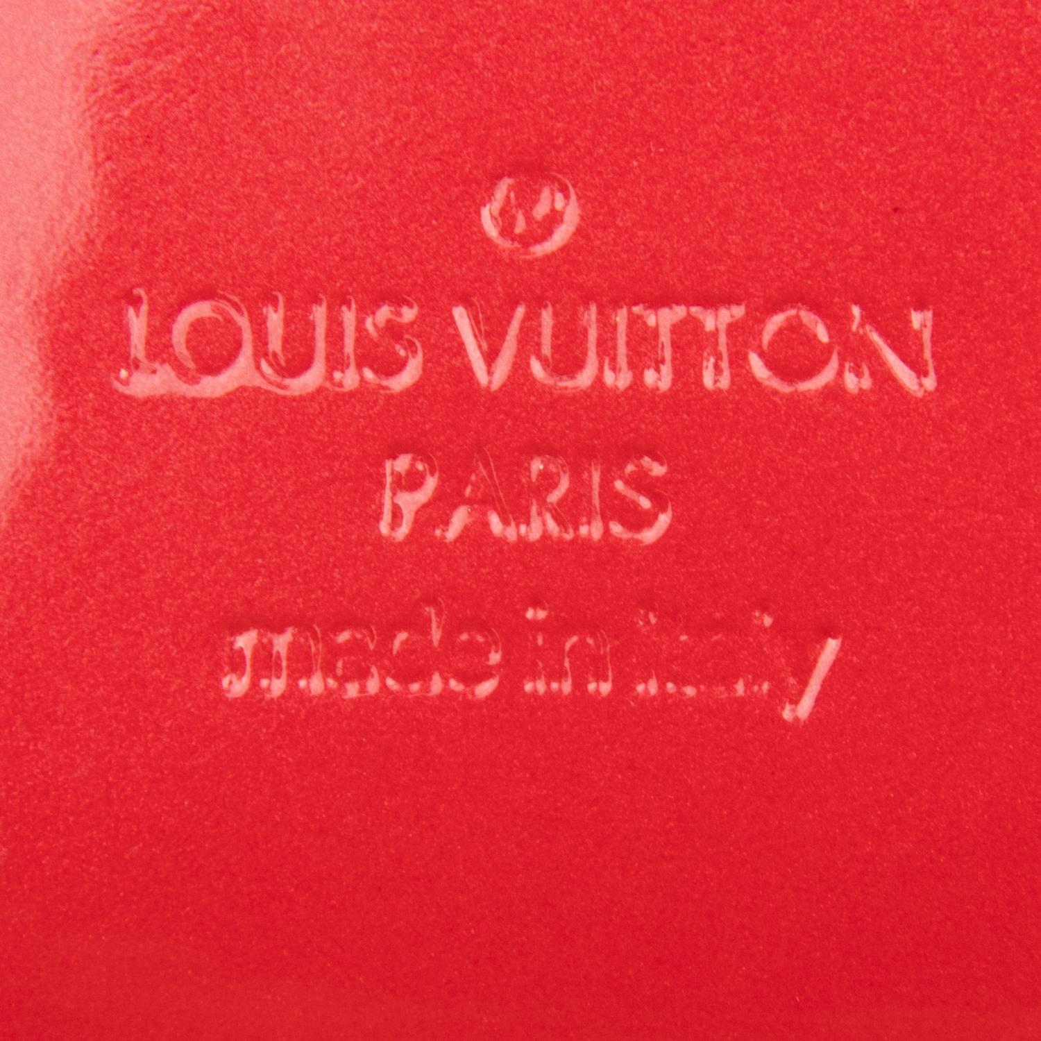 LOUIS VUITTON, PATENT RED SOBO CLUTCH