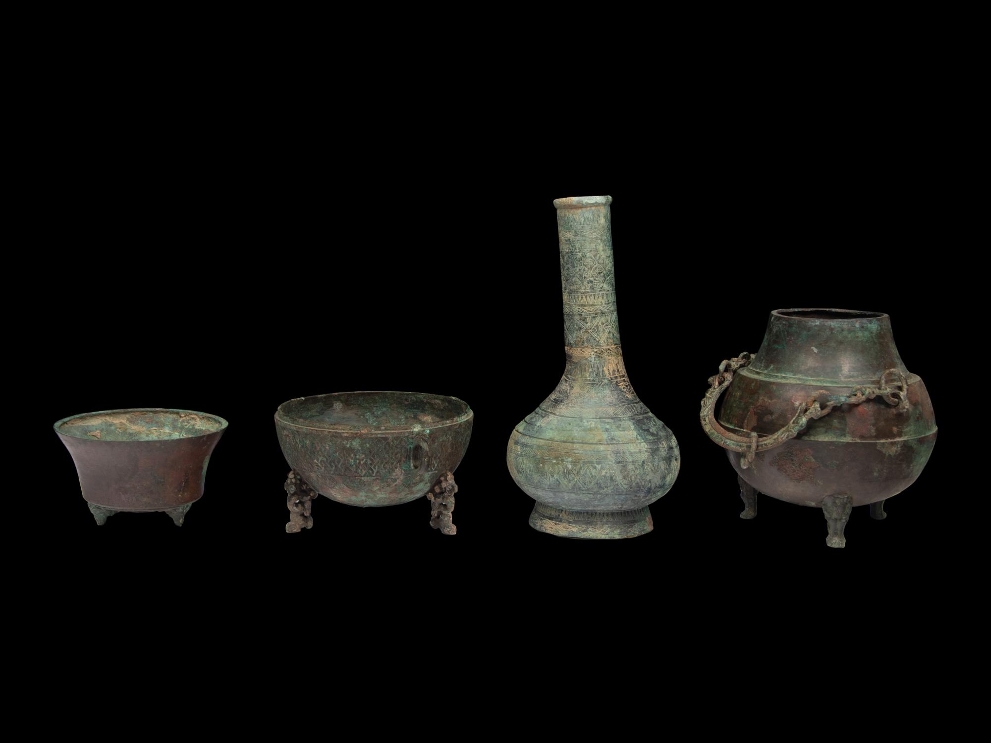 Four Chinese Archaistic Bronze Vessels