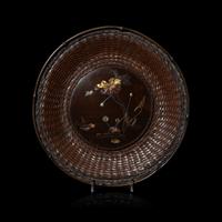 A Japanese Copper and Mixed Metal 'Basket' Plate, 20th Century — 日本銅盤