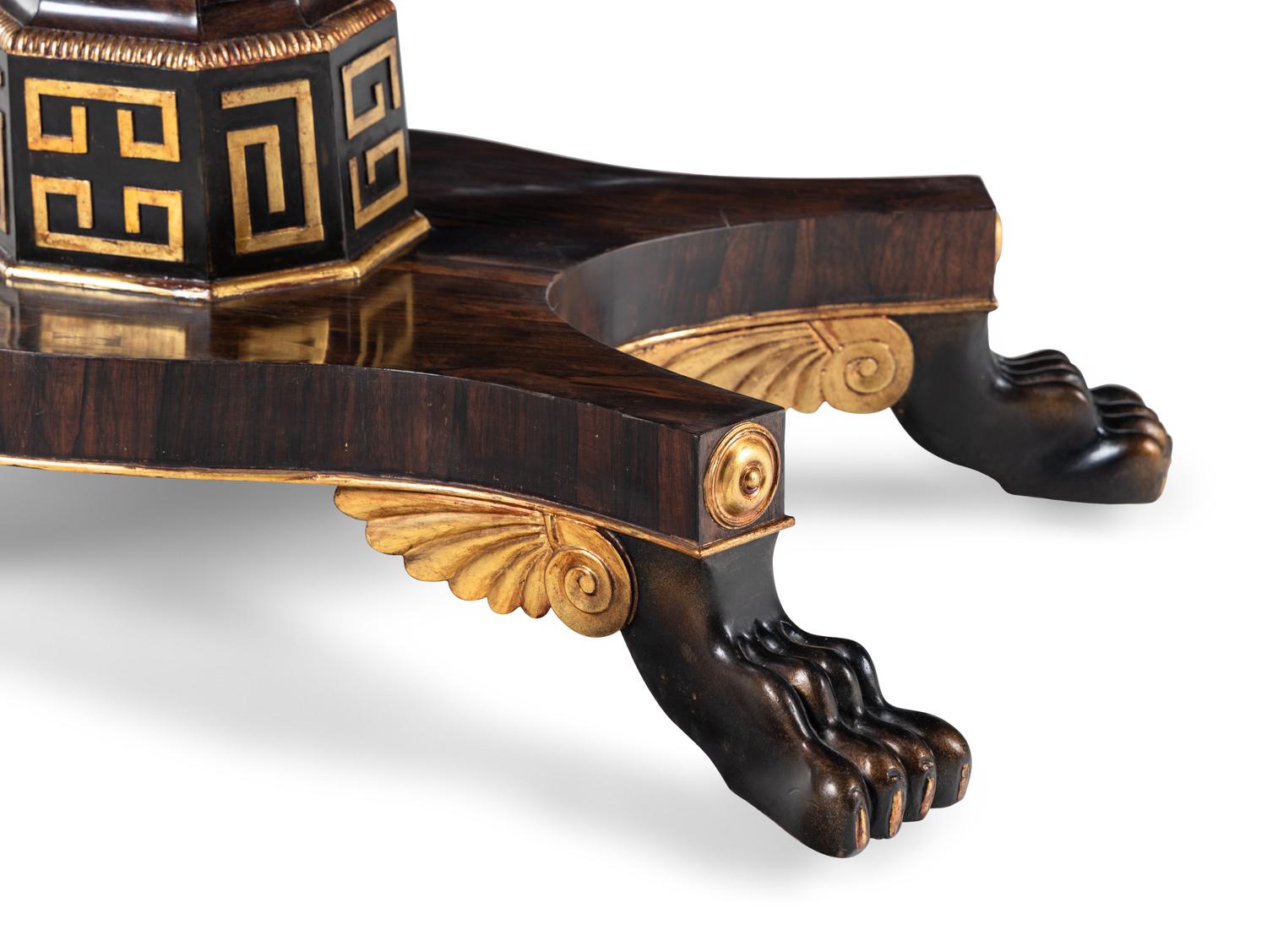 A Regency Parcel-Gilt Rosewood Sofa Table