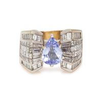 TANZANITE AND DIAMOND RING