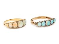 TWO OPAL RINGS