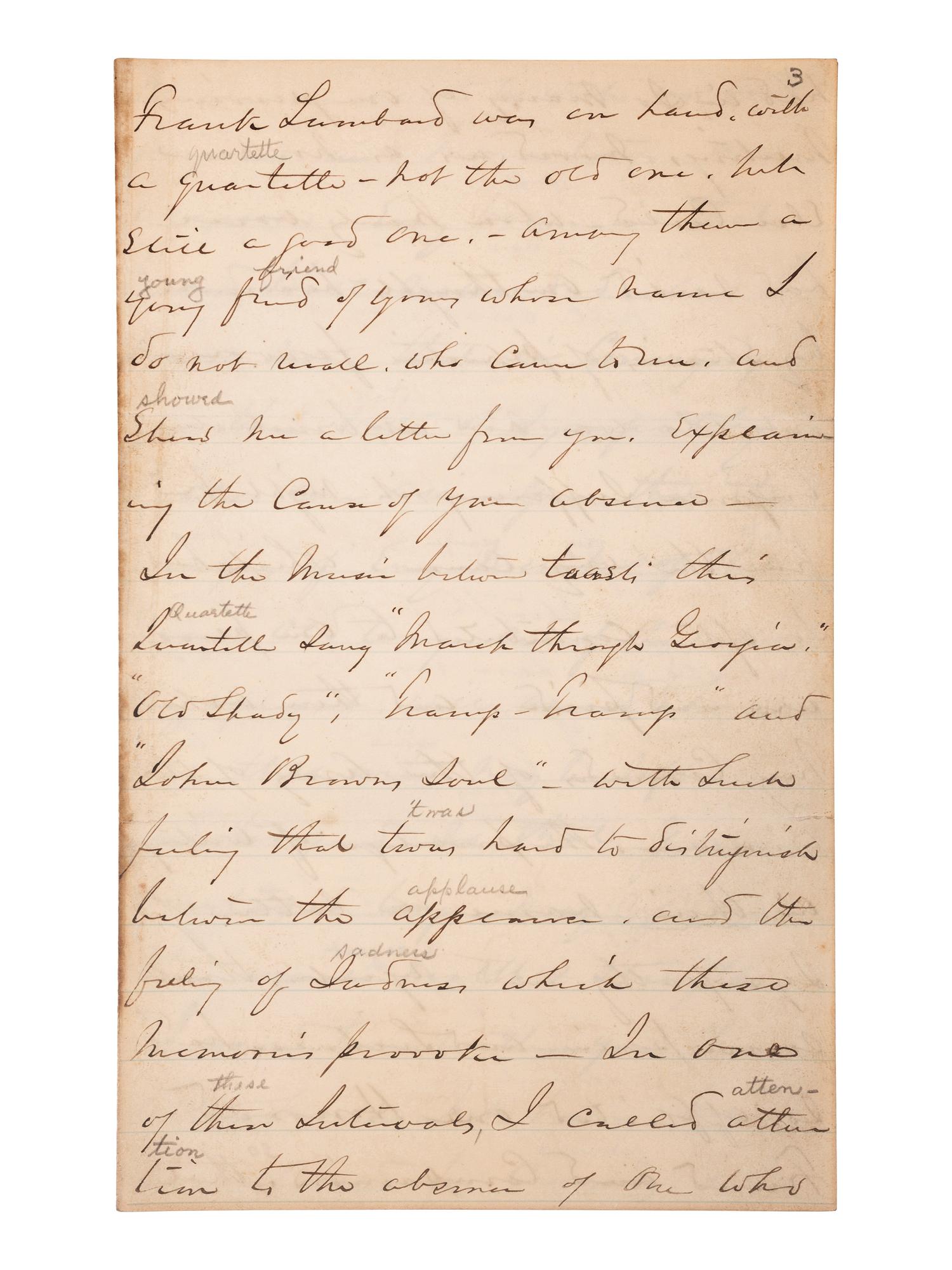 [CIVIL WAR]. A group of 3 autographed items, highlighted by: SHERMAN, William Tecumseh (1820-1891). Autograph letter signed ("W.T. Sherman") as Commanding General of the US Army. Washington, DC. 24 November 1874.