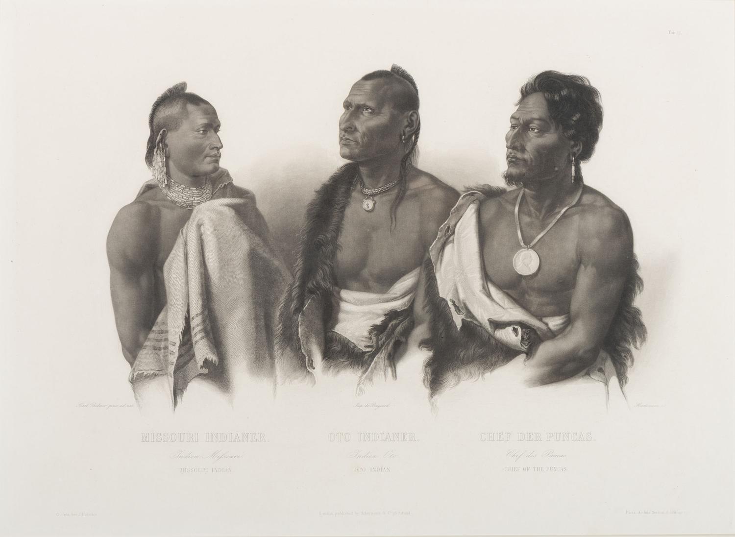 BODMER, Karl (1809-1893). ACKERMAN & Co., publisher. Missouri Indian, Oto Indian, Chief of the Puncas .