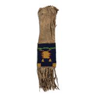 Plains Cree Beaded Hide Tobacco Bag