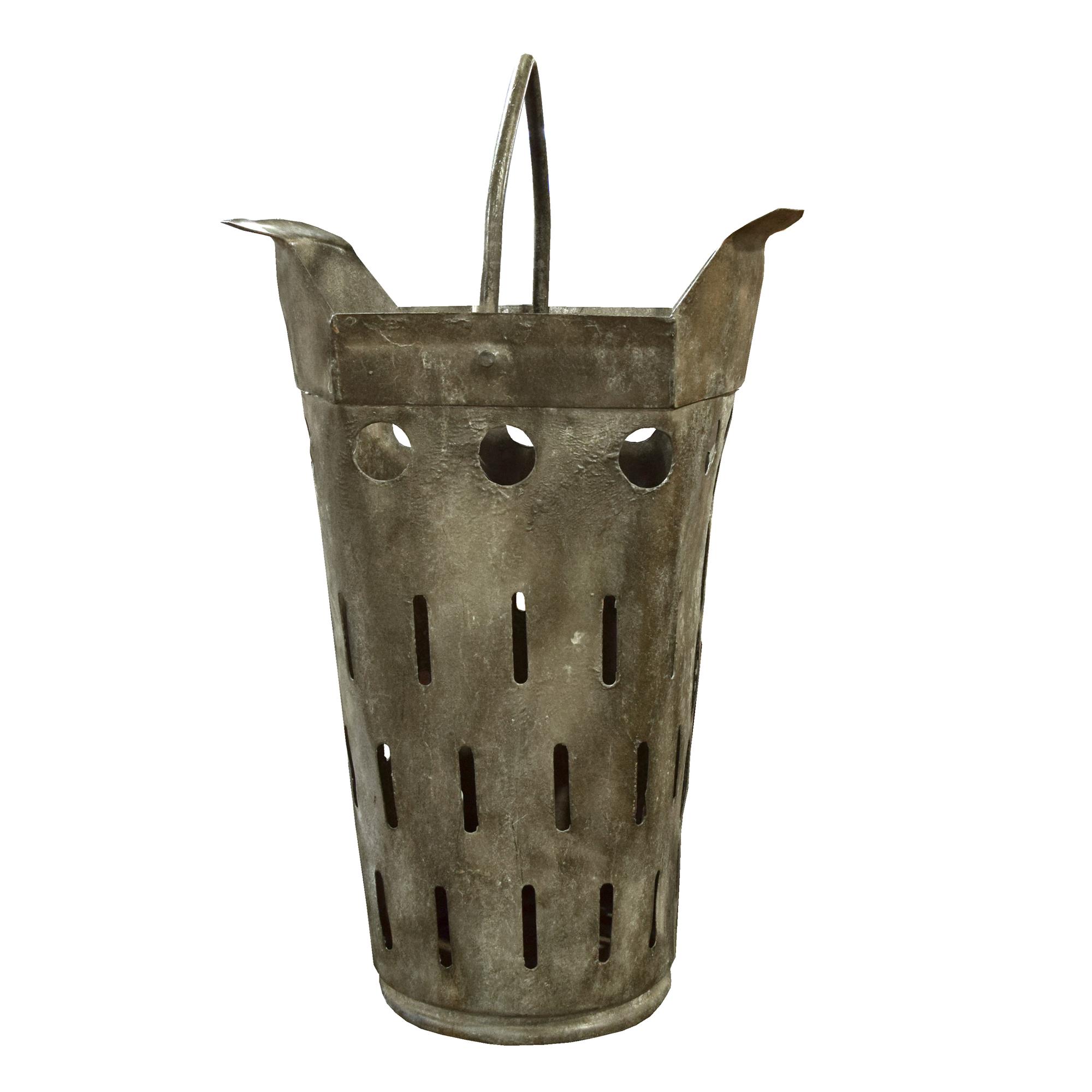 A Zinc Basket 15.5" W x 10.25" D x 27" H — France, Circa 1940
