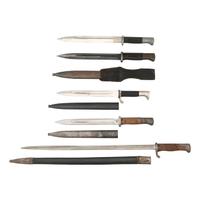 Lot of 5 German Bayonets Including: Fire Service, M1884/98, and M1898