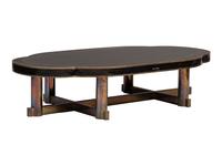 A Brass and Black Lacquer Coffee Table