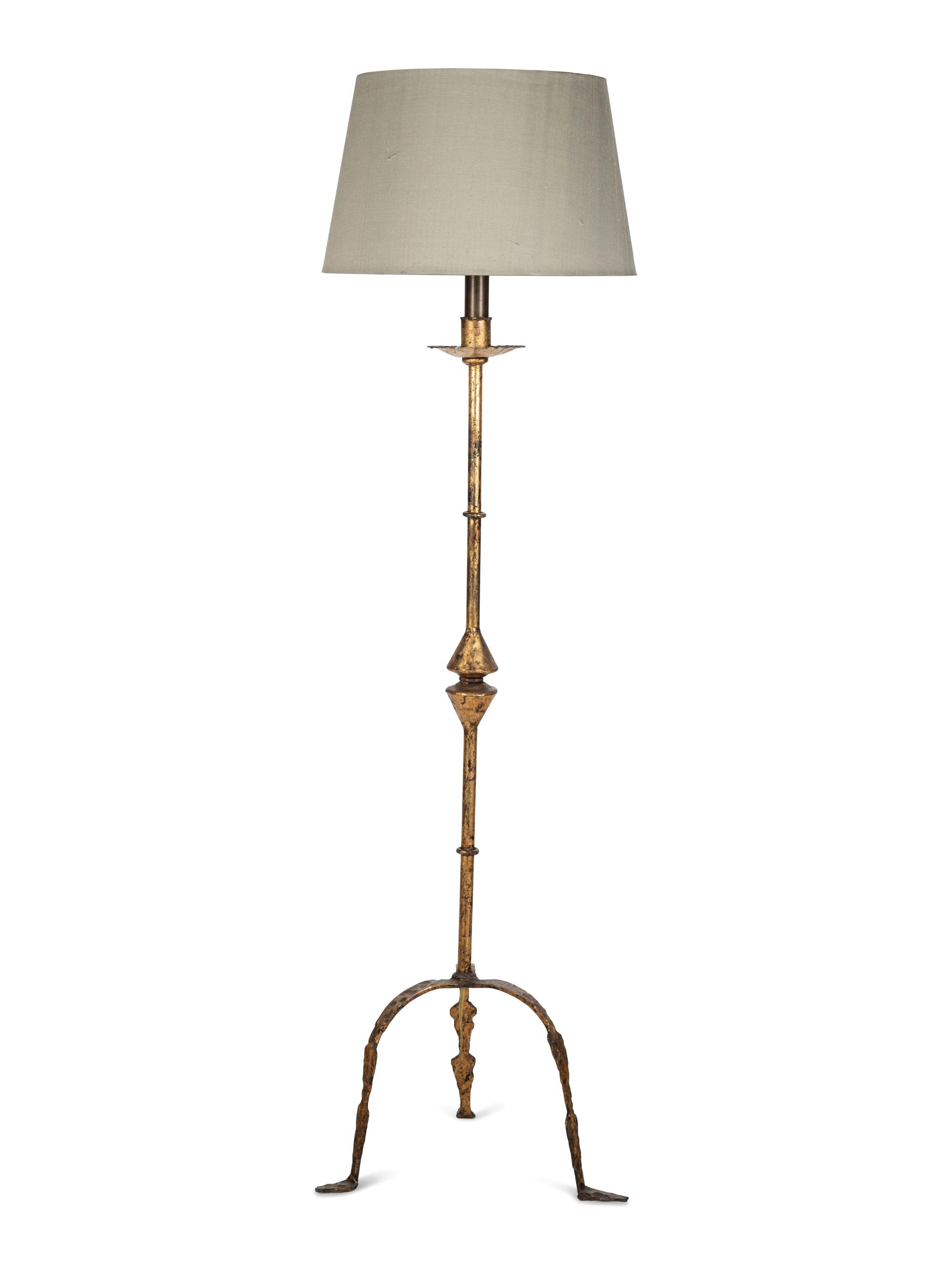 A Gilt Iron Floor Lamp