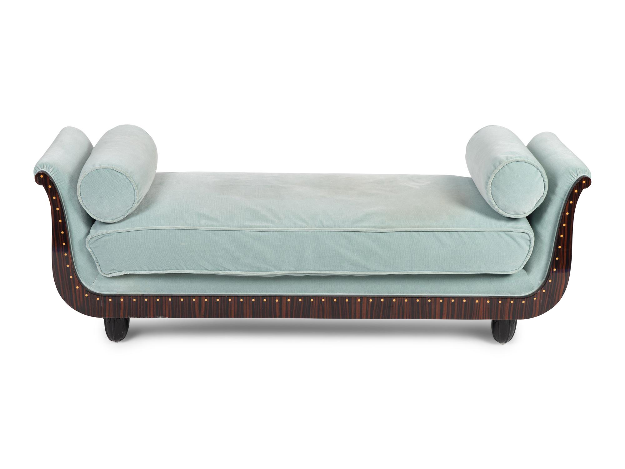 A French Art Deco Style Inlaid Macassar Bench — 20TH CENTURY