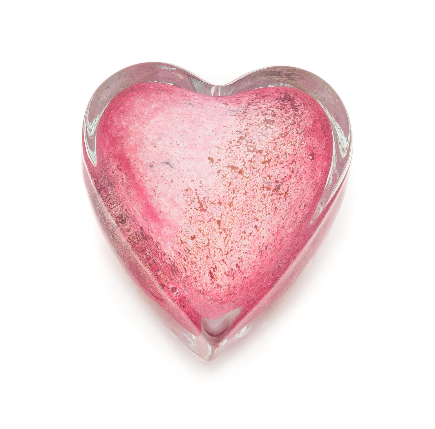 Andrew Fote, (American), pink heart paperweight