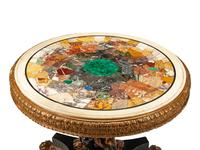A Venetian Rococo Style Polychromed Wood and Specimen Marble Figural Center Table