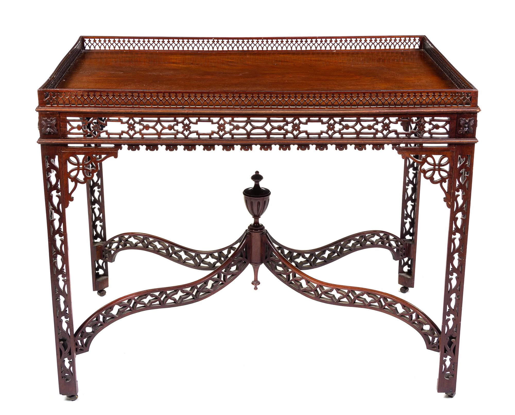 A George III Mahogany Silver Table — IN THE CHINESE CHIPPENDALE TASTE, CIRCA 1800
