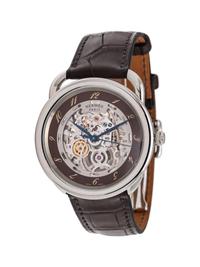 HERMÈS, STAINLESS STEEL 'ARCEAU SQUELETTE' WRISTWATCH