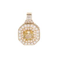 FANCY DEEP YELLOW DIAMOND AND DIAMOND PENDANT