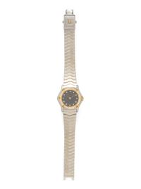 EBEL, STAINLESS STEEL, YELLOW GOLD AND DIAMOND 'WAVE' WATCH
