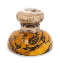 A Silver-Plate Mounted Marble Inkwell