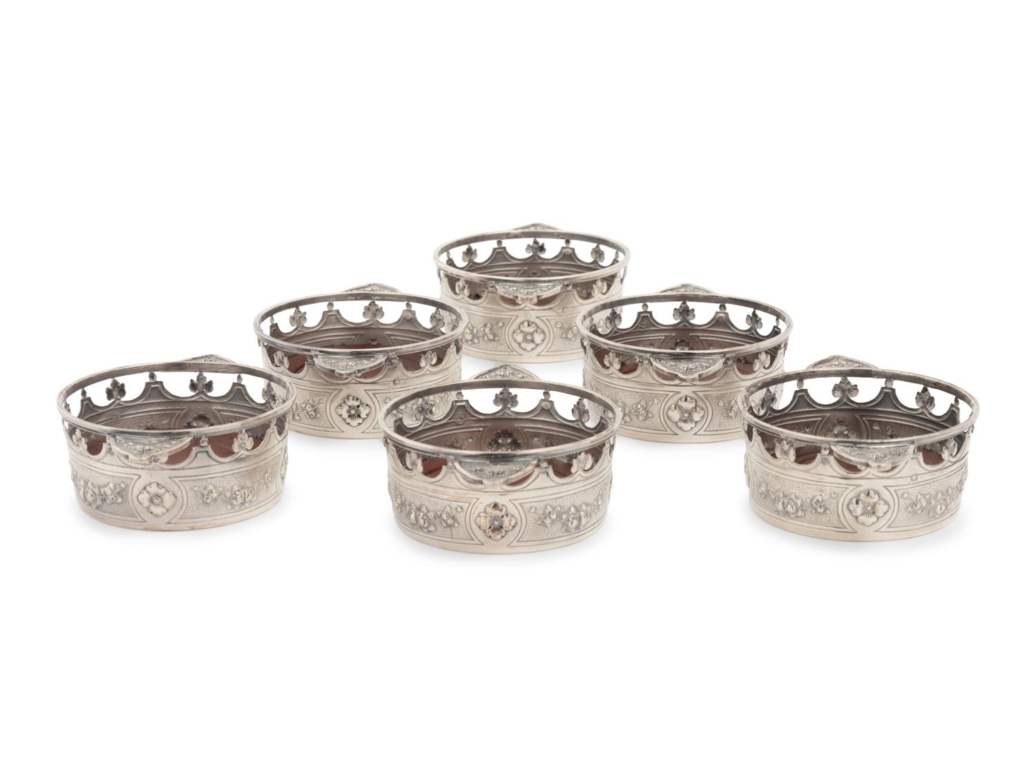 A Set of Six French Silver-Plate Coasters by Georges Fouquet-Lapar