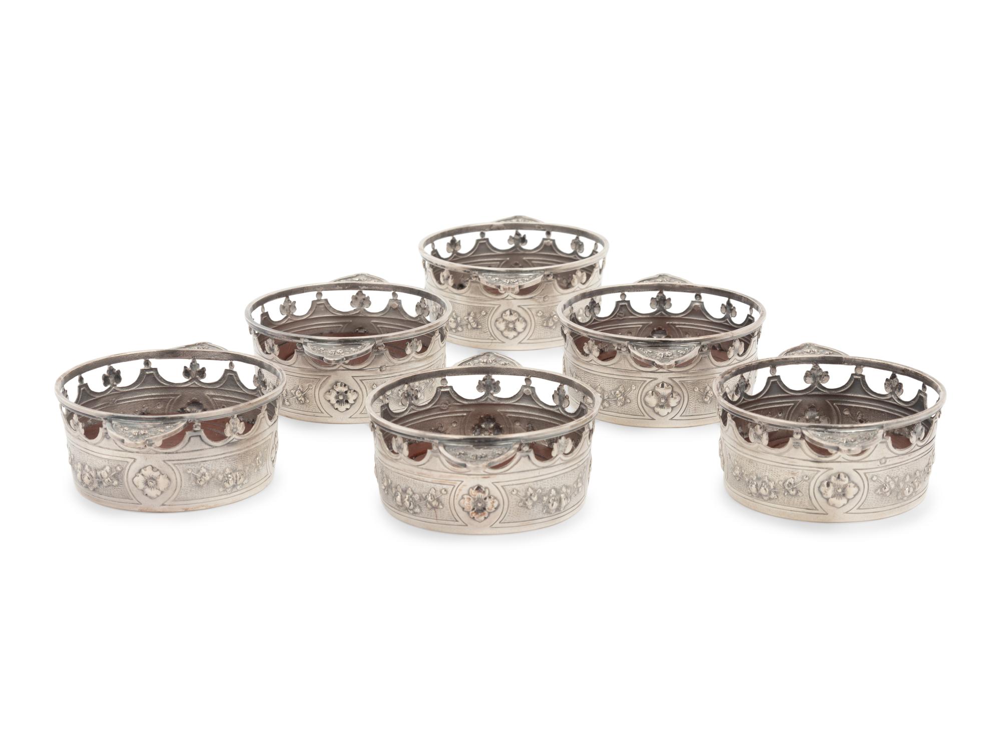 A Set of Six French Silver-Plate Coasters by Georges Fouquet-Lapar