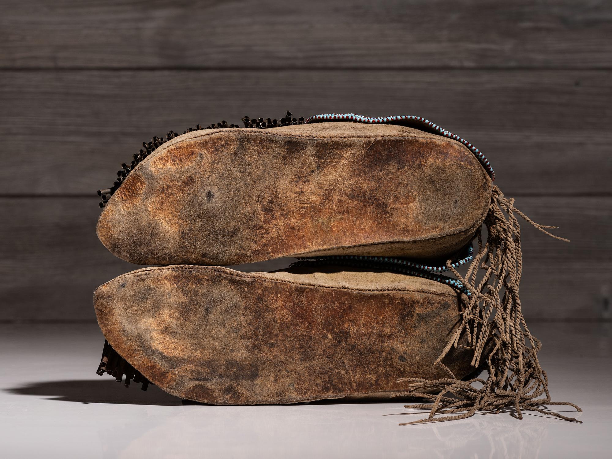 Comanche Beaded Hide Moccasins