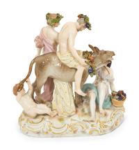 A Group of Six Meissen Porcelain Figures, including Woman with Golden Ball by Walter Schott