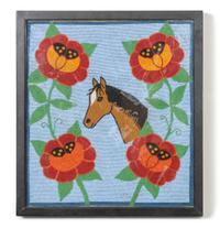 Two Indian Beaded Panels Height of the first 13 1/4 x width 15 1/4 inches.