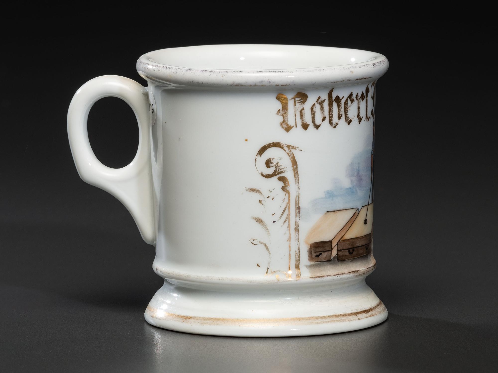 A Foundry Worker's Porcelain Occupational Shaving Mug