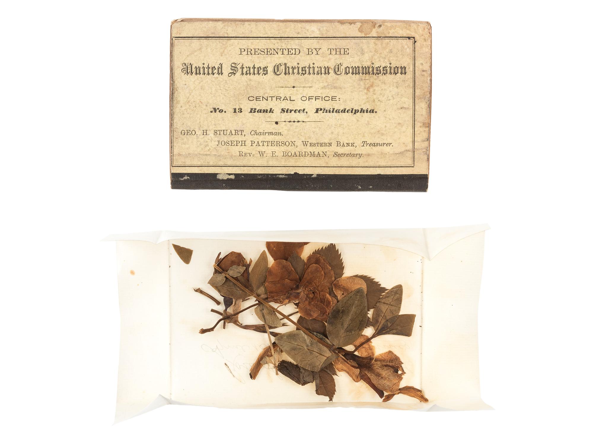 [CIVIL WAR]. Knapsack with contents carried by Private Charles L. Taylor, Company K, 16th Connecticut Volunteer Infantry.