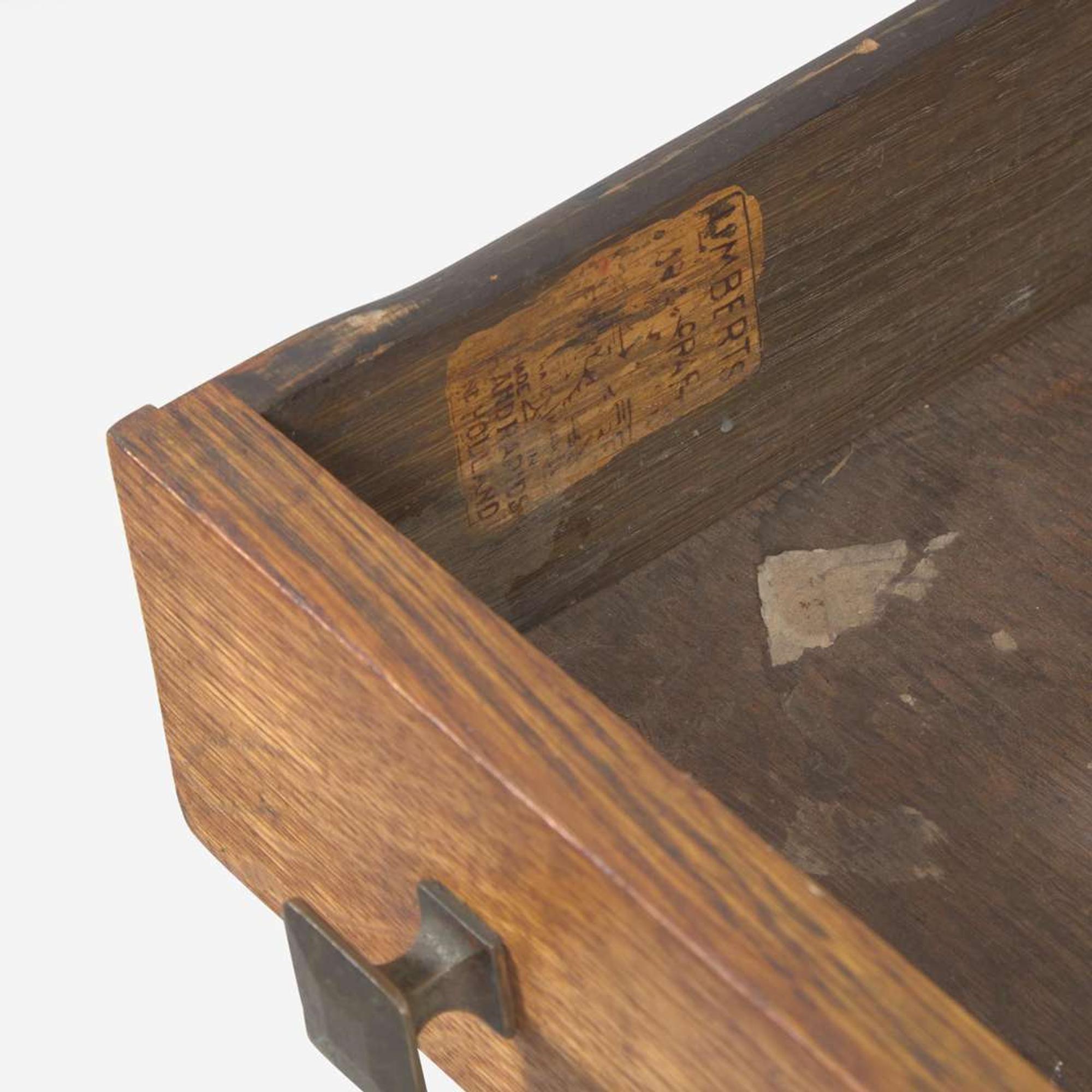 Gustav Stickley, Limbert's, Etc. A Gustav Stickley Library Table No. 614, a Limbert's Library Table No. 115, and an American Settle, USA, circa 1910