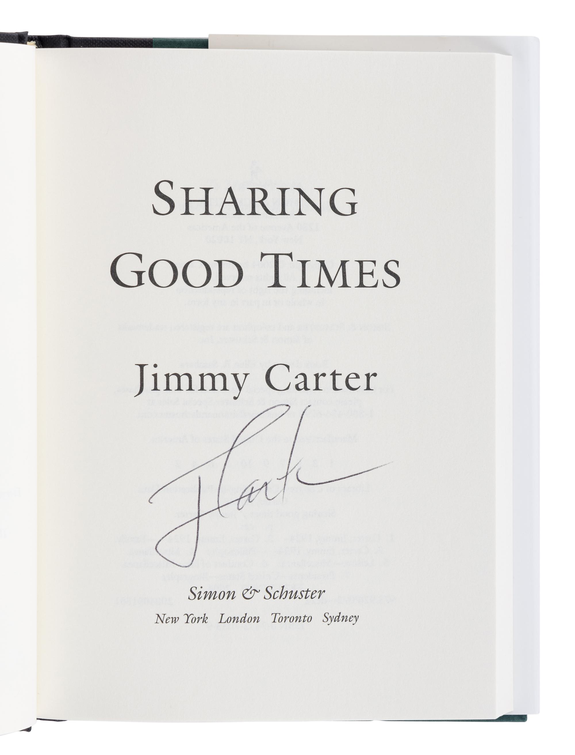 CARTER, Jimmy (b. 1924). A group of 7 FIRST EDITIONS by Carter, ALL SIGNED, comprising: