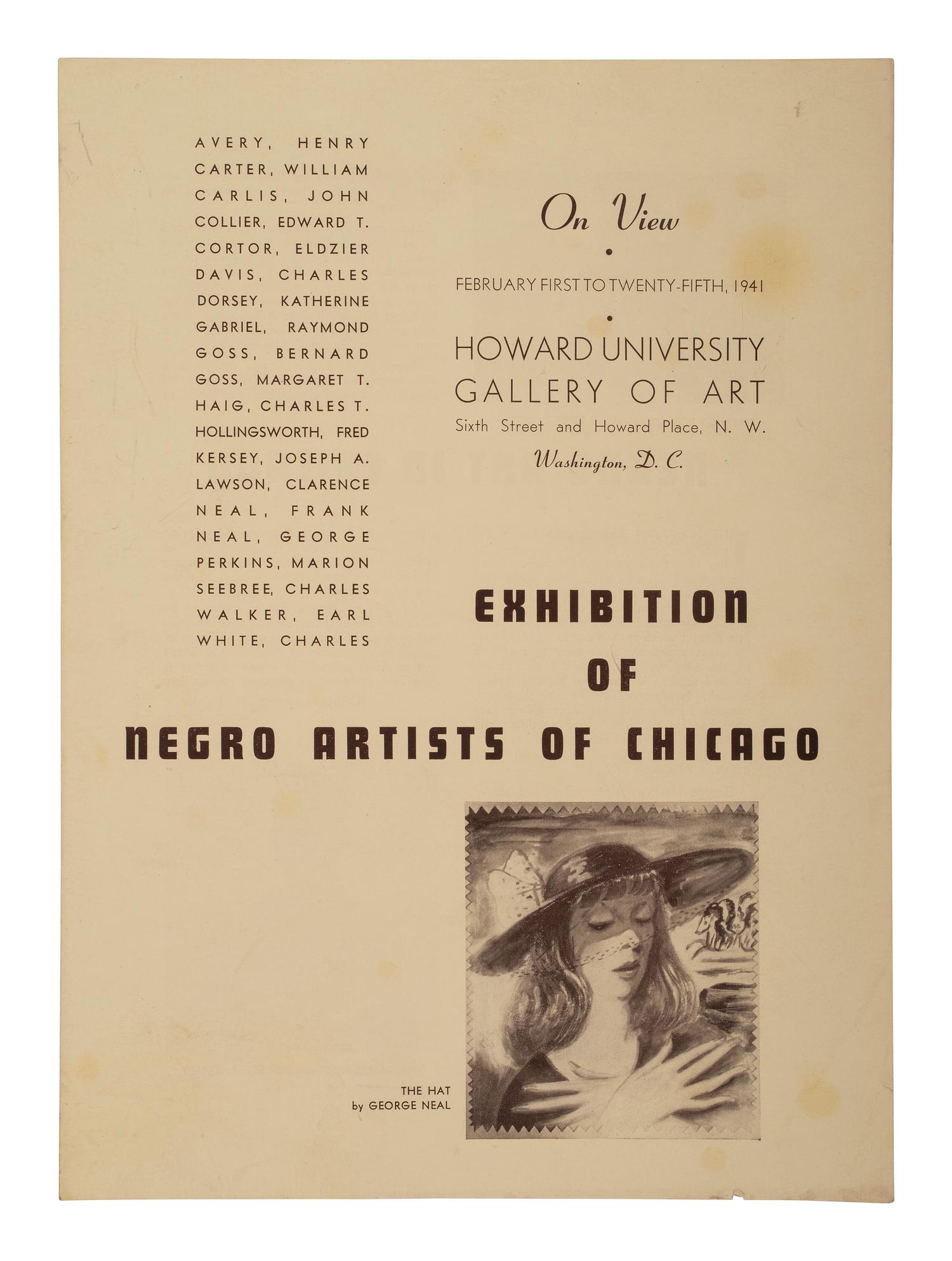 [ART] MacLeish, Norman. Exhibition of Negro Artists of Chicago . Washington: Howard University, 1941.