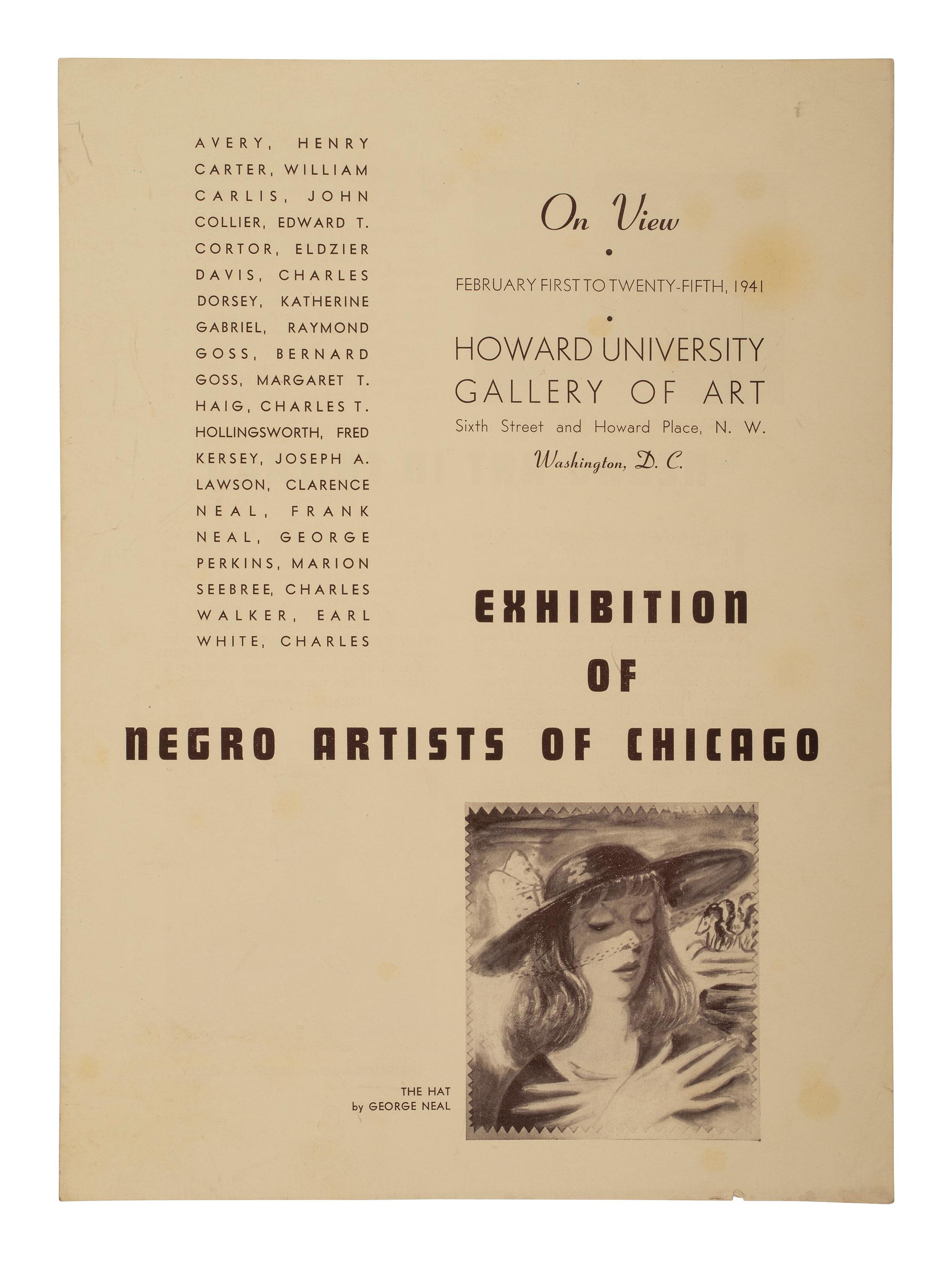 [ART] MacLeish, Norman. Exhibition of Negro Artists of Chicago . Washington: Howard University, 1941.