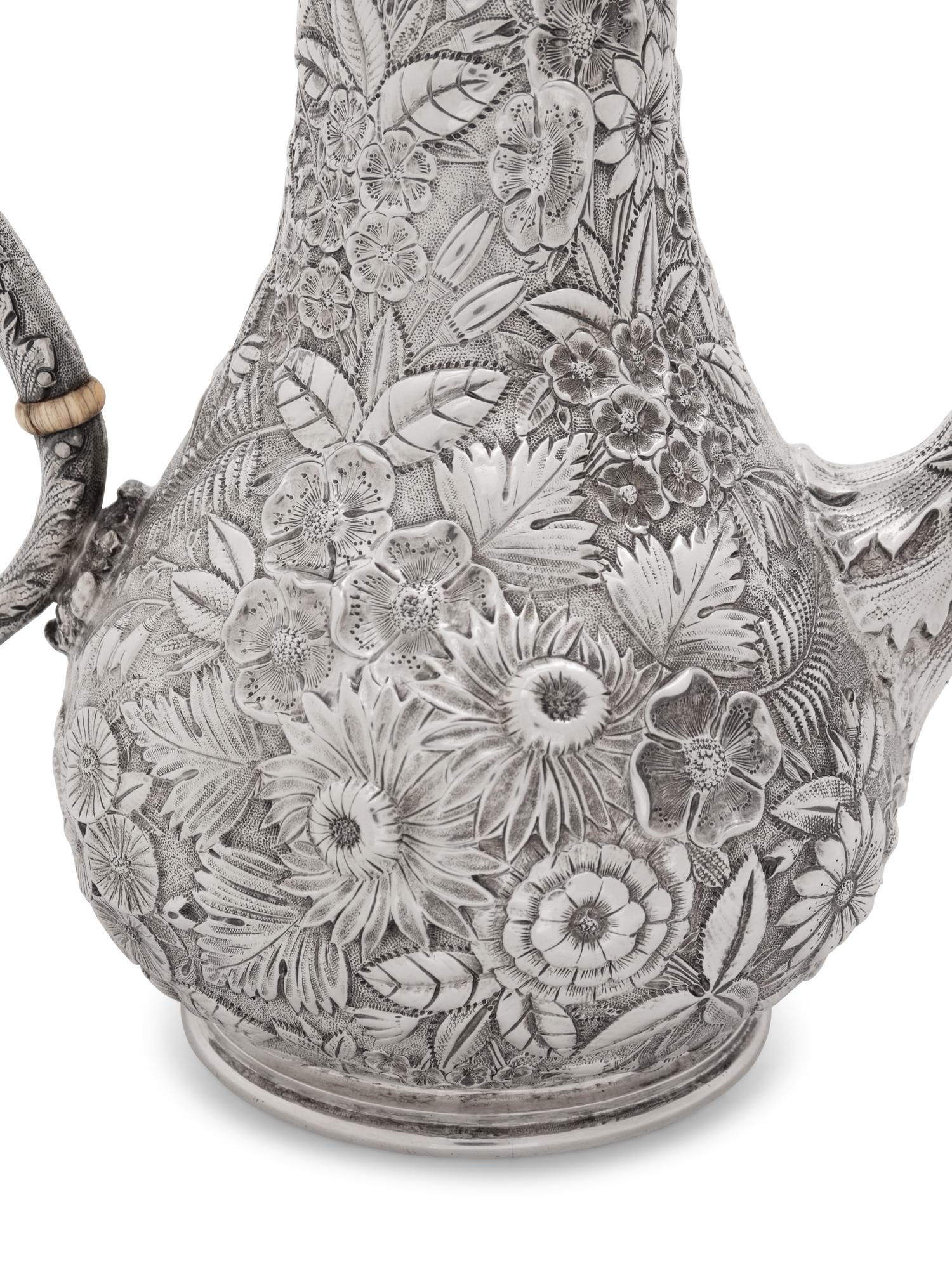 An S. Kirk and Son Repoussé Silver Four-Piece Tea and Coffee Service