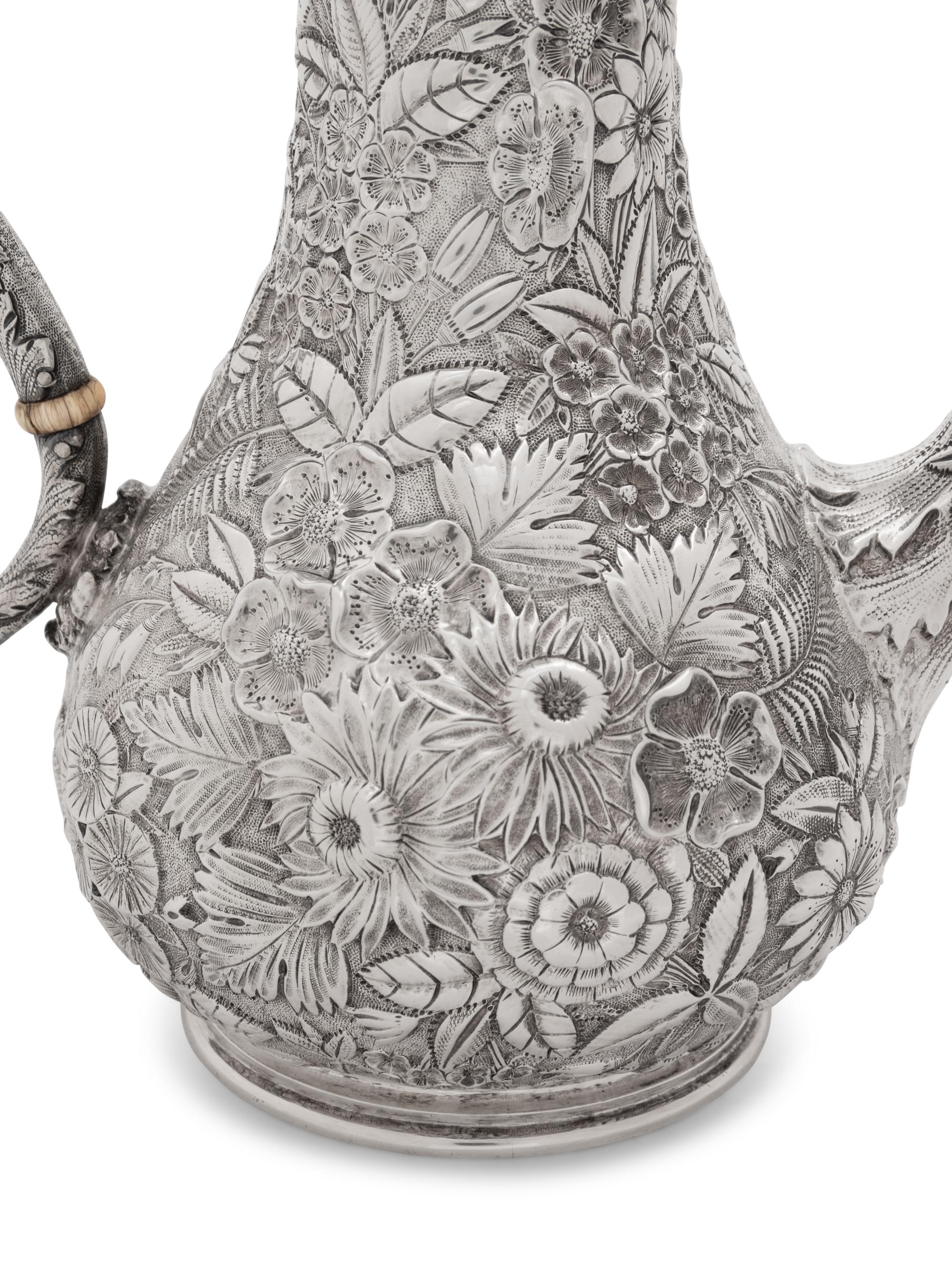 An S. Kirk and Son Repoussé Silver Four-Piece Tea and Coffee Service