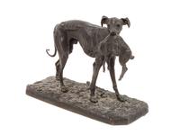 Bronze Hound with Rabbit