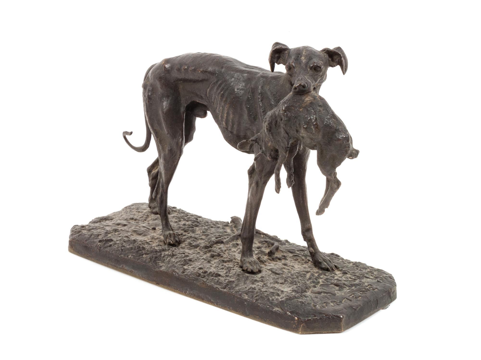 Bronze Hound with Rabbit