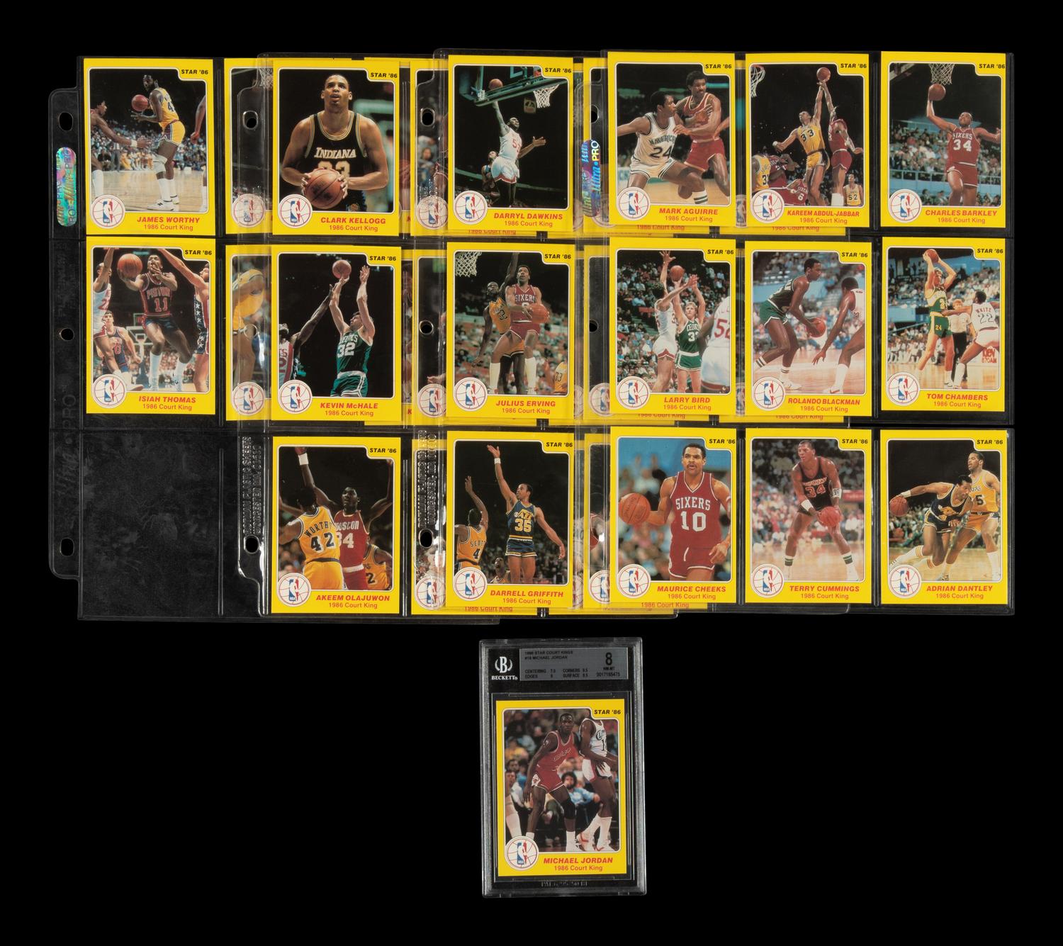 A Complete Set of 1986 Star Court Kings Basketball Cards Including Michael Jordan No. (BGS 8 NM-MT)