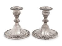 A Pair of American Silver Candlesticks