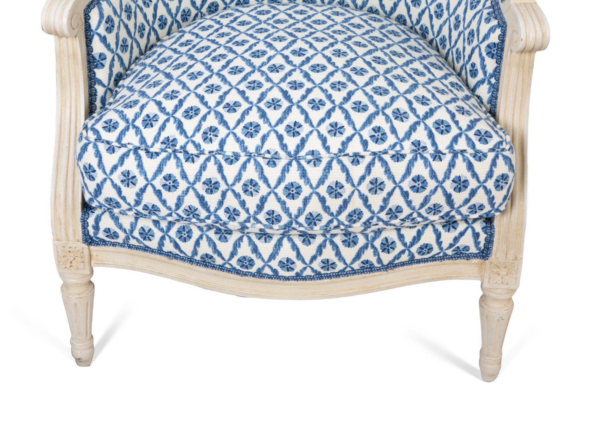 A Pair of Louis XVI Style Painted Bergeres — 20TH CENTURY